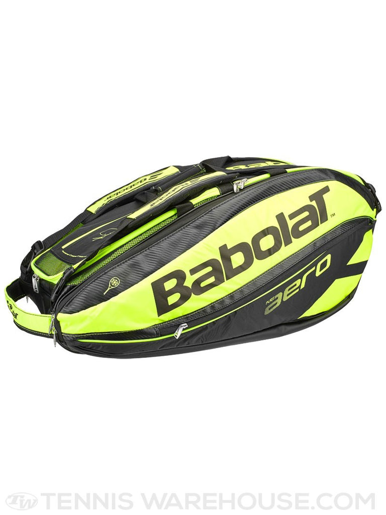 rn Babolat Pure Aero Black/Lime 12 Pack Bag
